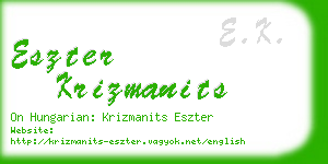 eszter krizmanits business card